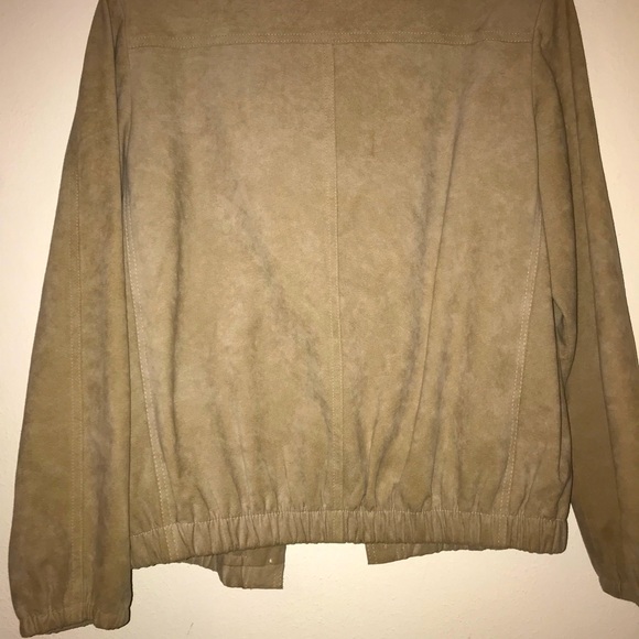 Olympic Fashions Ultrasuede Tan Bomber Jacket Men’s Size XL Vintage Style - Picture 12 of 16